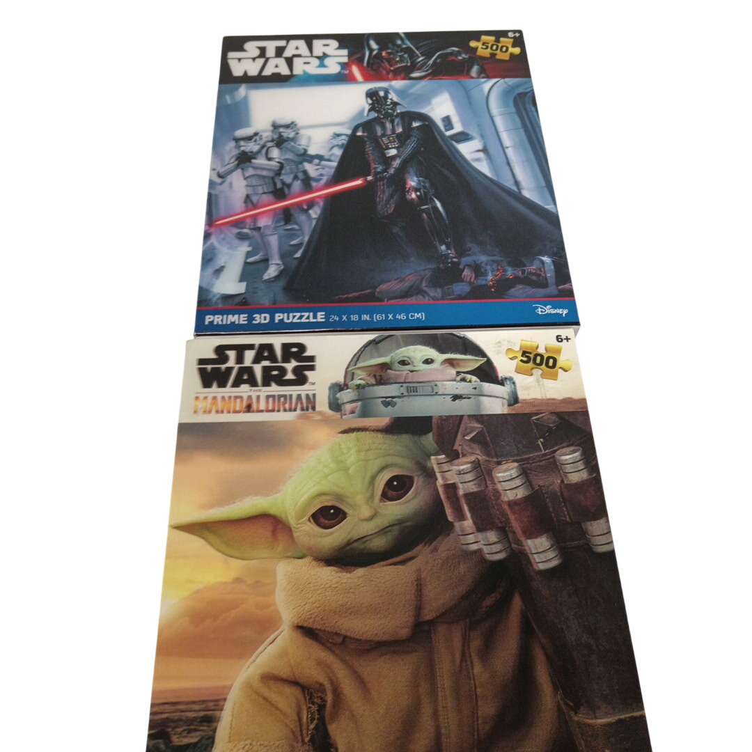 2 Puzzles 500 pièces Star Wars Grogu + Dark Vador Très bon état -  reconditionné disponible sur Label Emmaüs